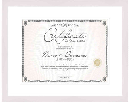 White Frame for Certificates & Diplomas