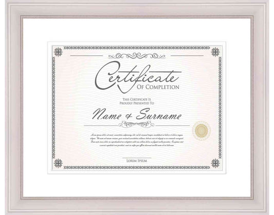 White Frame for Certificates & Diplomas