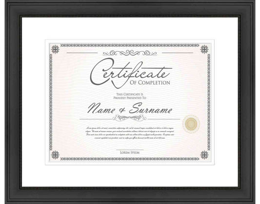 Black Frame for Certificates & Diplomas
