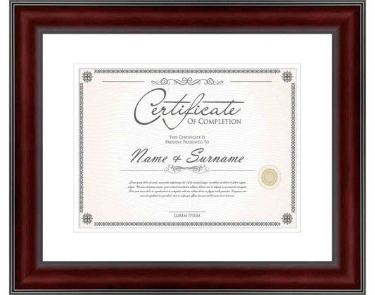 Mahogany Frame for Certificates & Diplomas