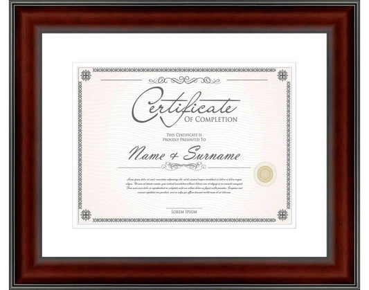Walnut Frame for Certificates & Diplomas