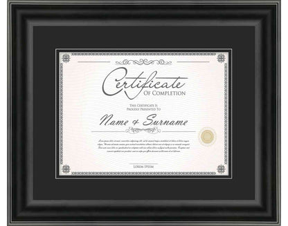 Black Frame for Certificates & Diplomas