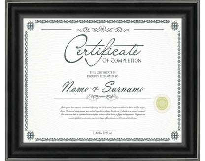 Black Frame for Certificates & Diplomas