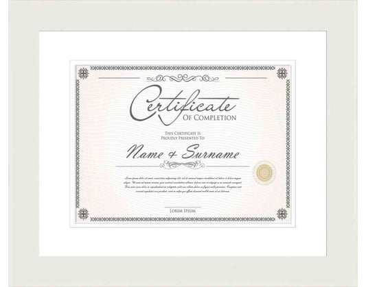White Frame for Certificates & Diplomas