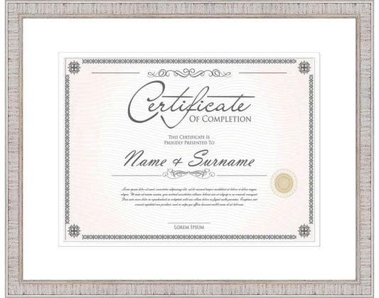 White Frame for Certificates & Diplomas