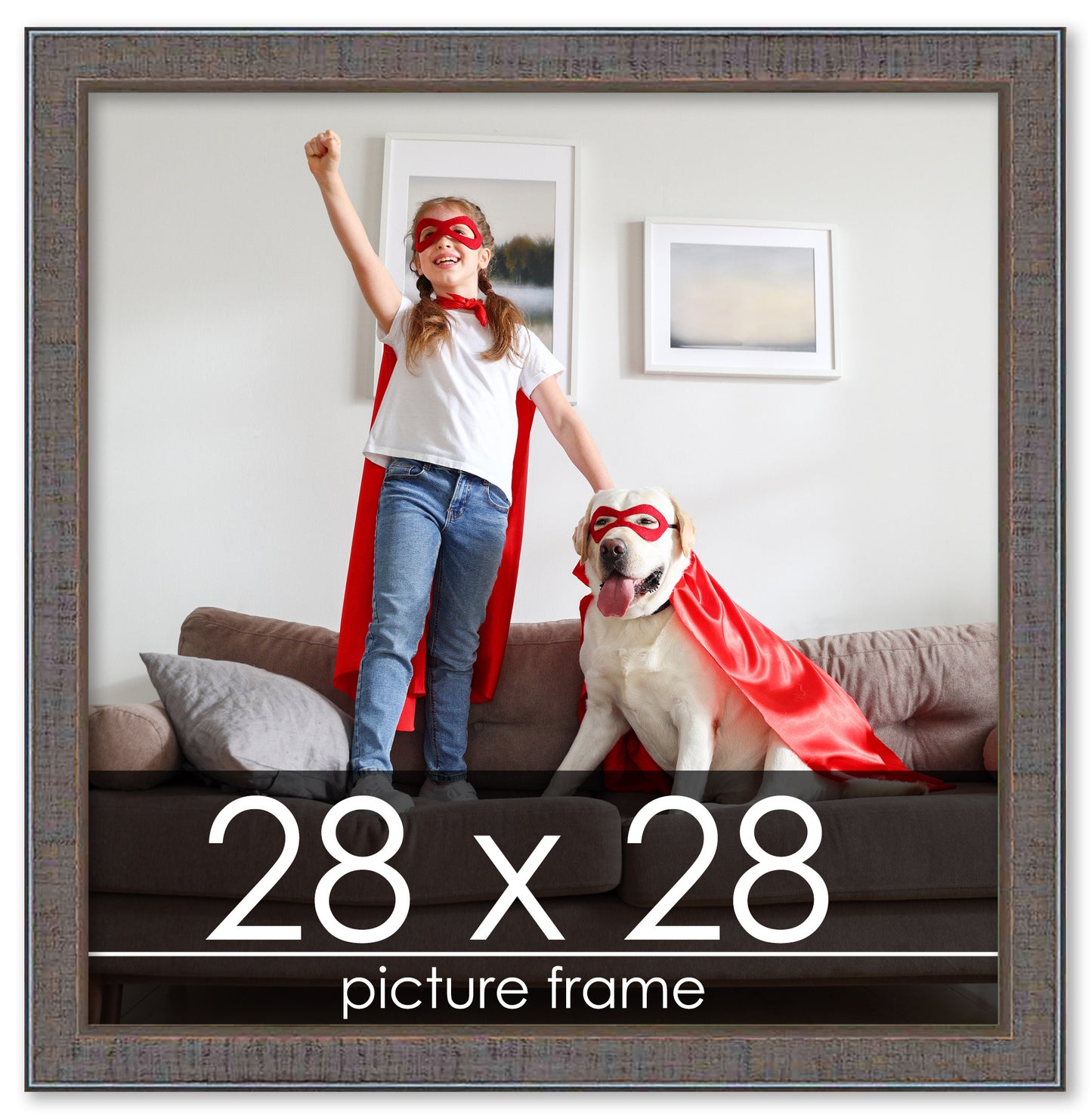 Distressed/Aged Pewter Wood Picture Frame