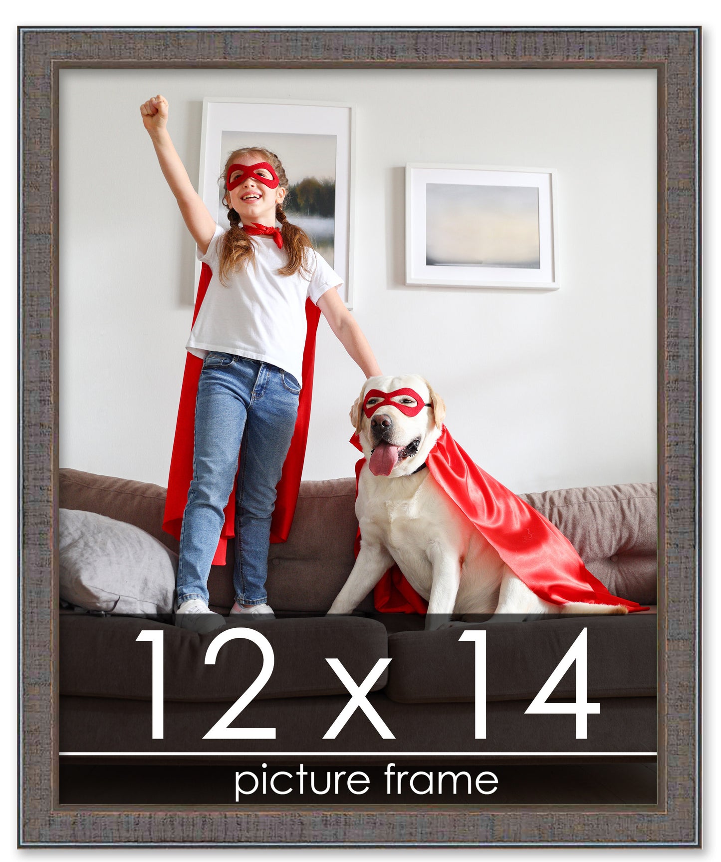 Distressed/Aged Pewter Wood Picture Frame