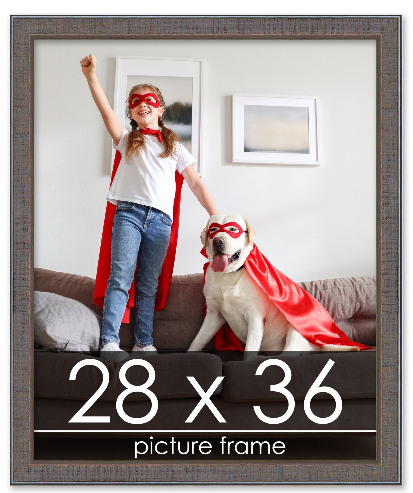 Distressed/Aged Pewter Wood Picture Frame