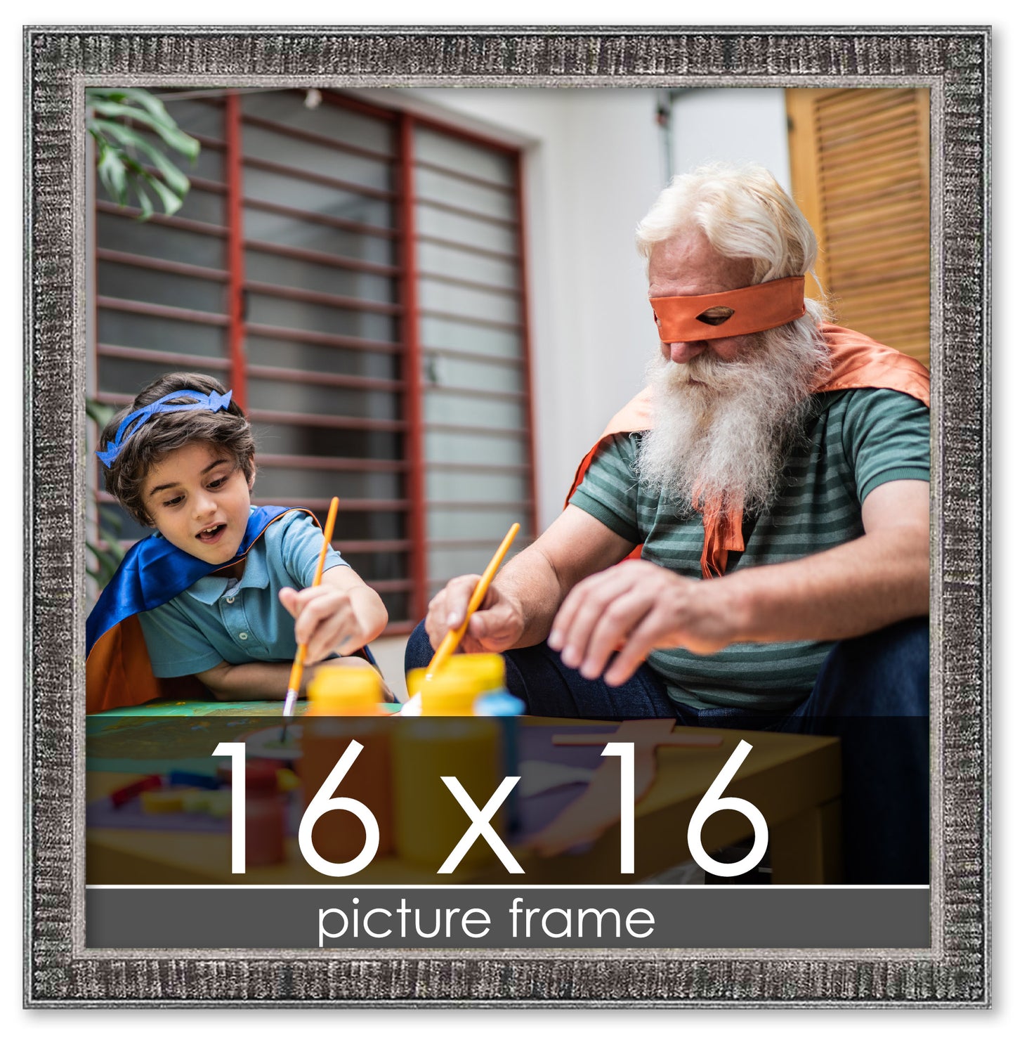 Distressed/Aged Black Wood Picture Frame
