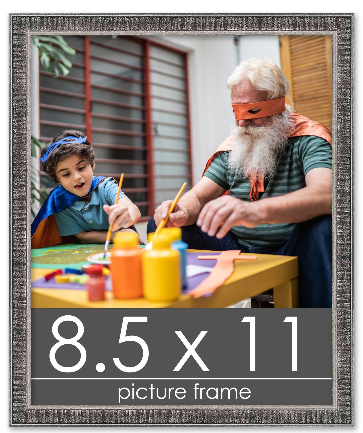 Distressed/Aged Black Wood Picture Frame