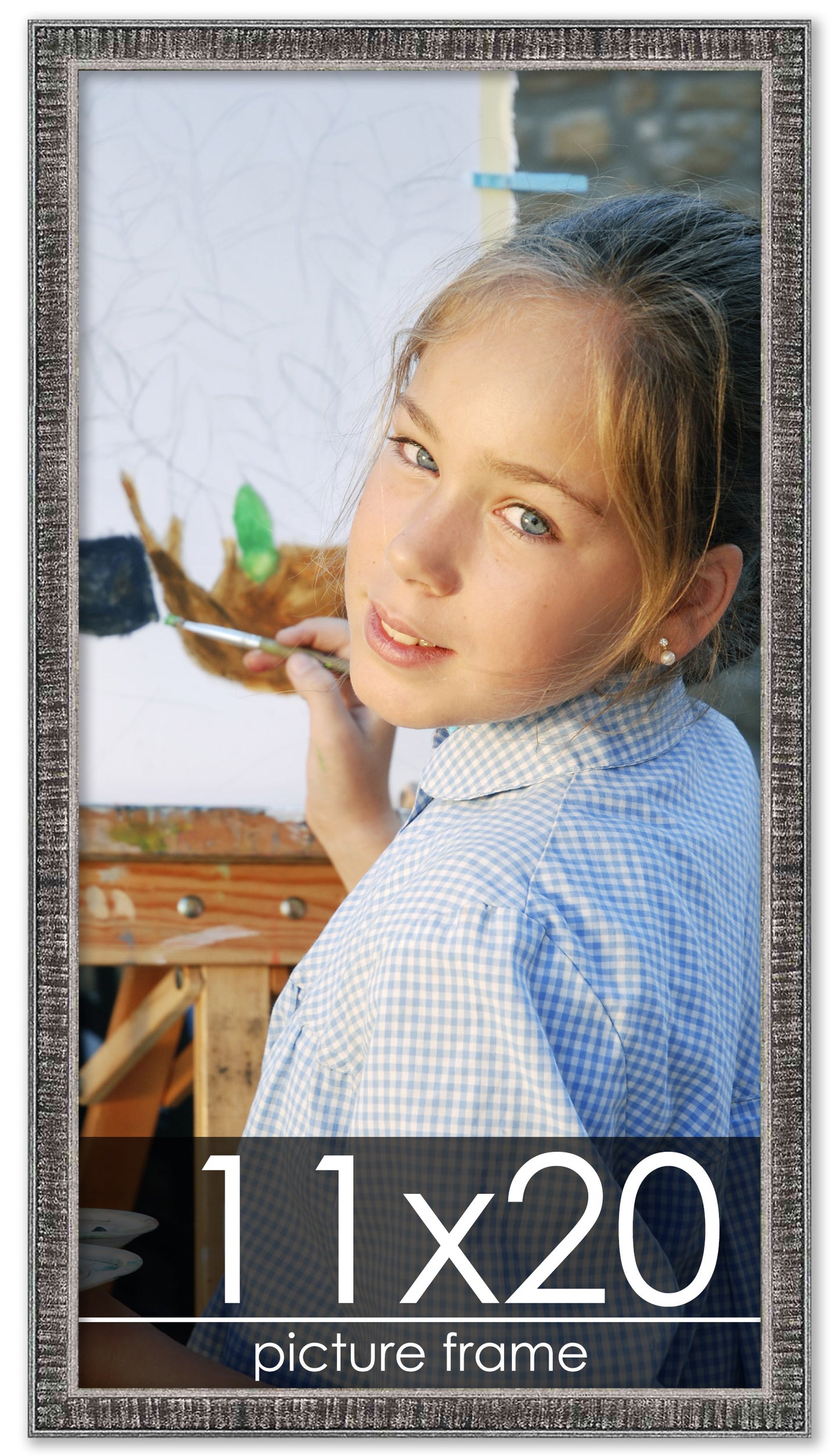 Distressed/Aged Black Wood Picture Frame