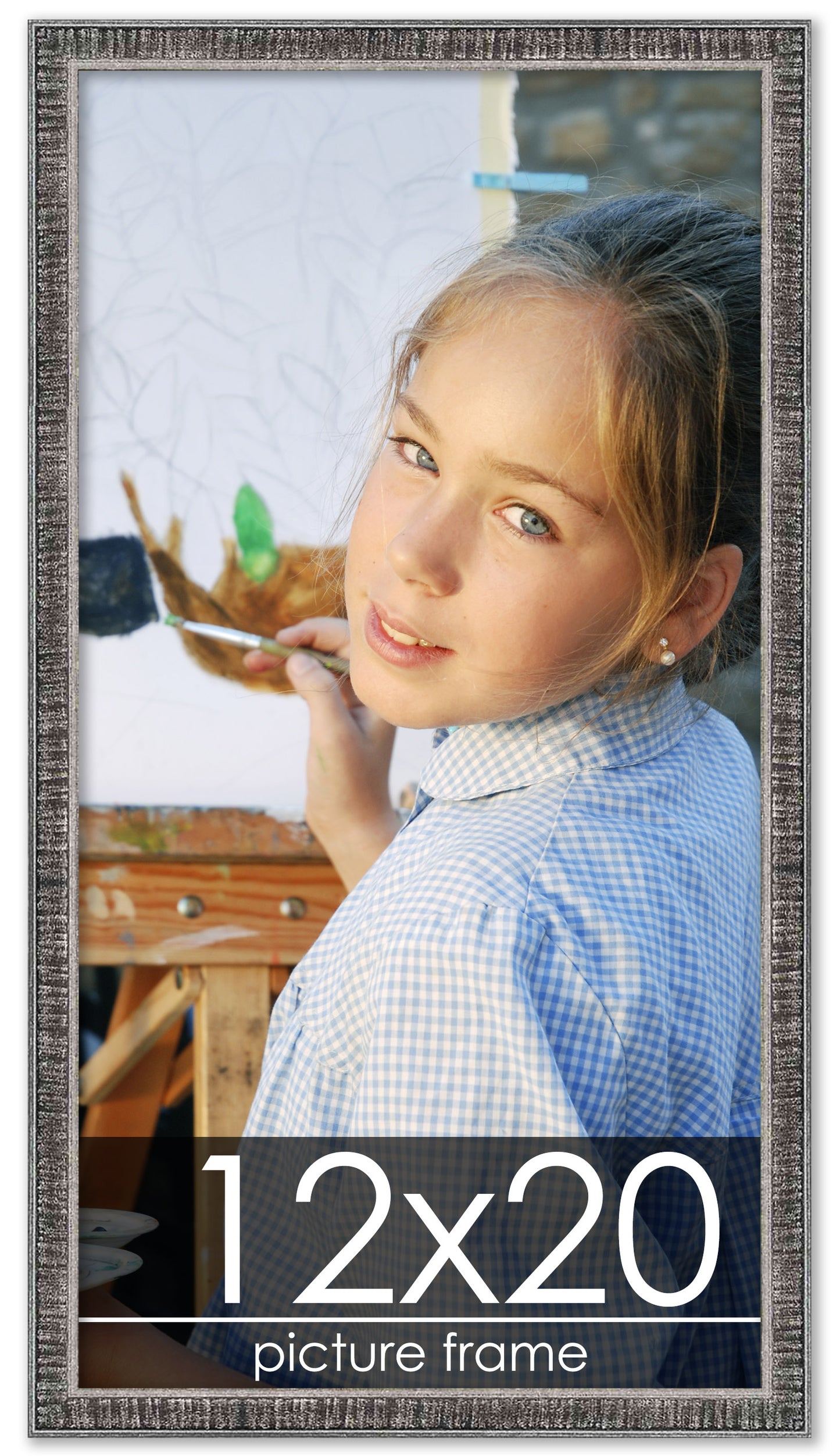 Distressed/Aged Black Wood Picture Frame