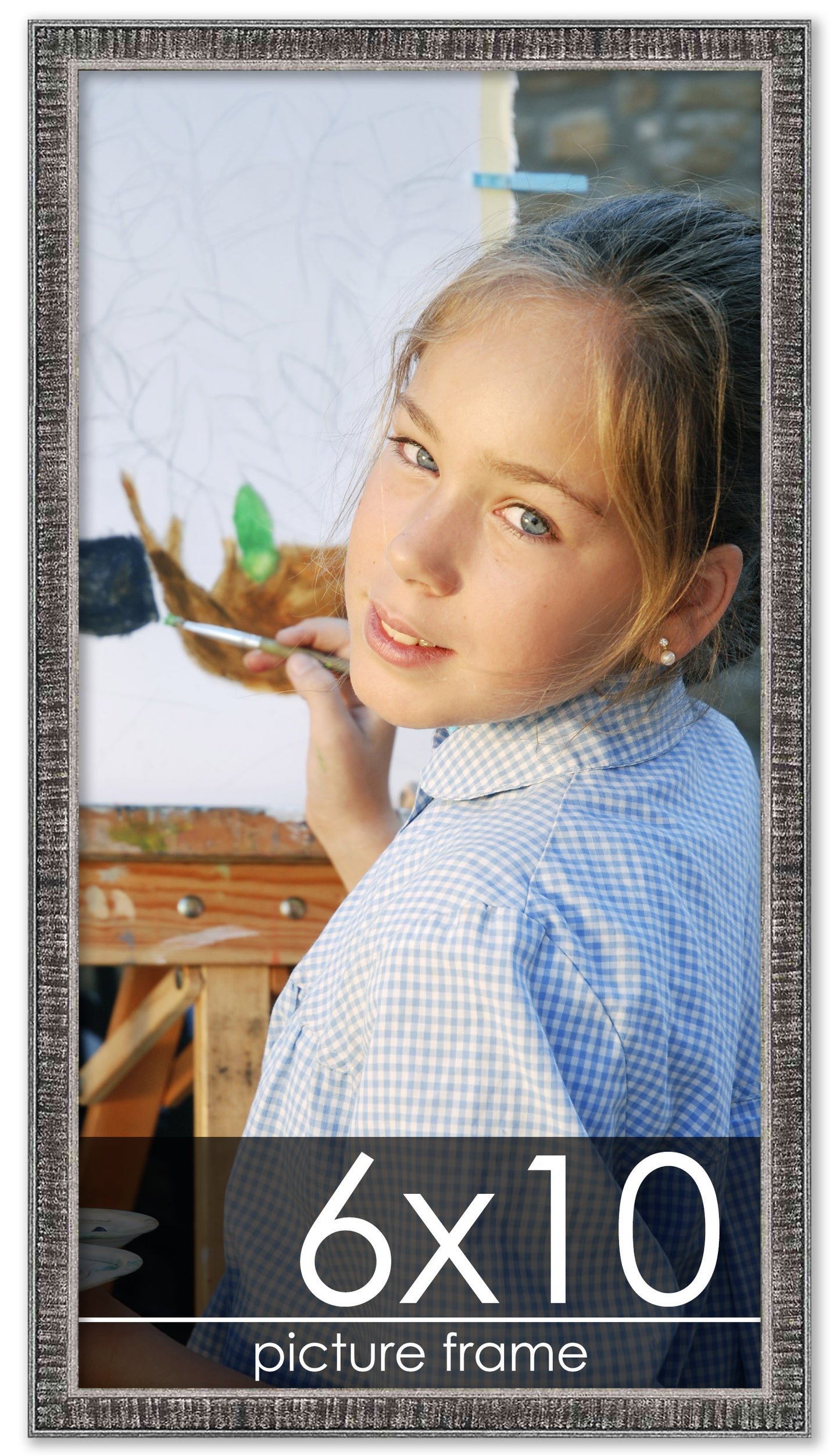 Distressed/Aged Black Wood Picture Frame
