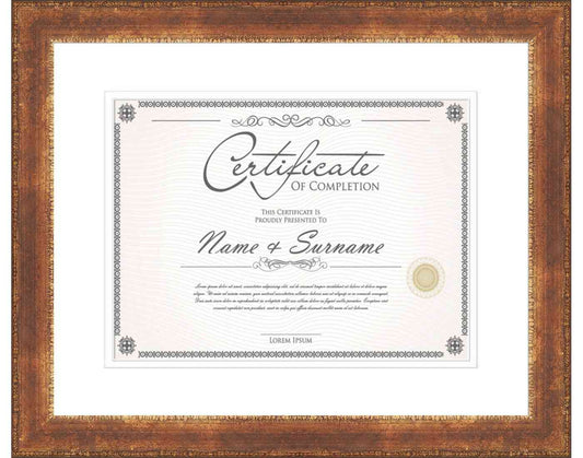 Antique Gold Frame for Certificates & Diplomas