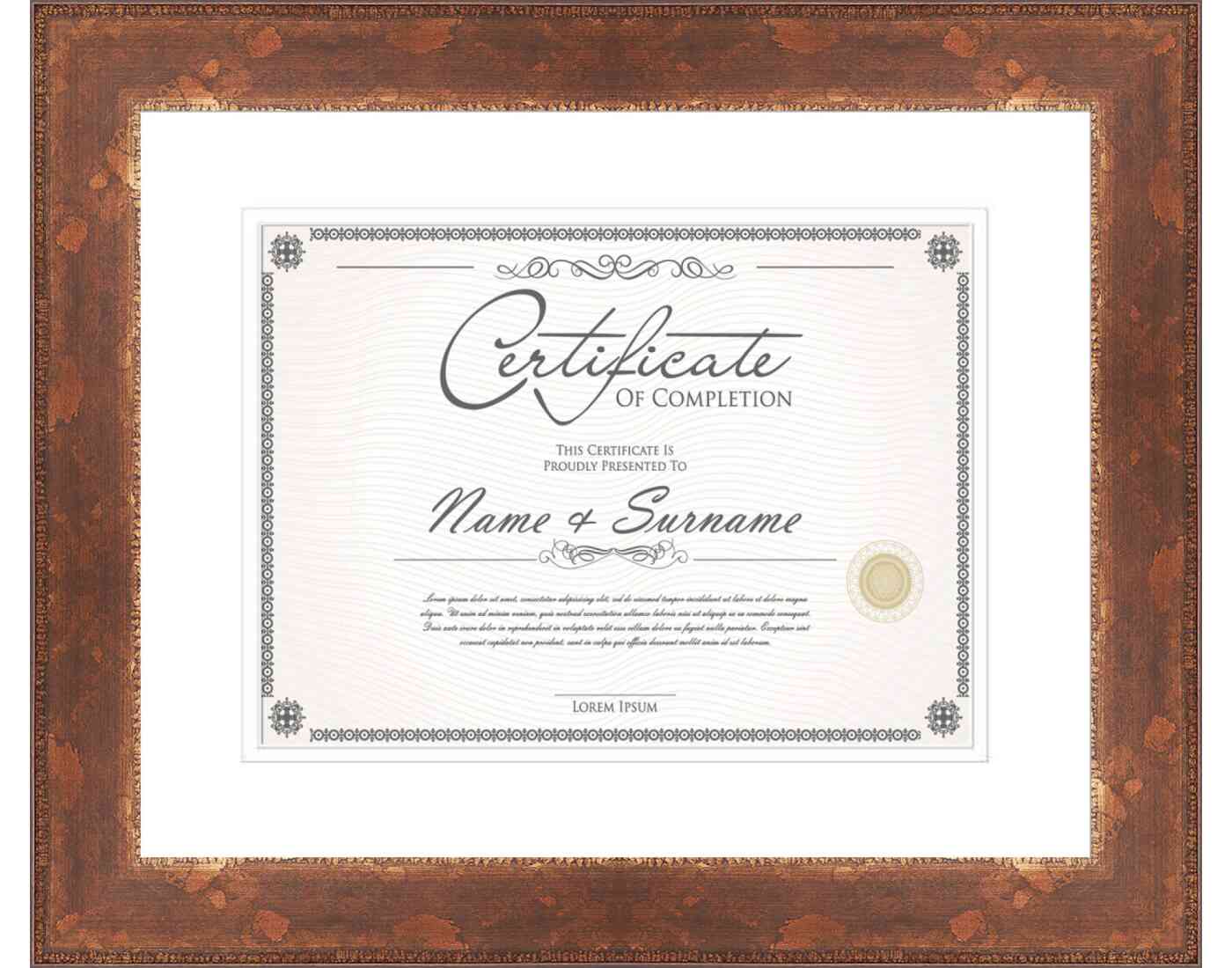 Antique Gold Frame for Certificates & Diplomas