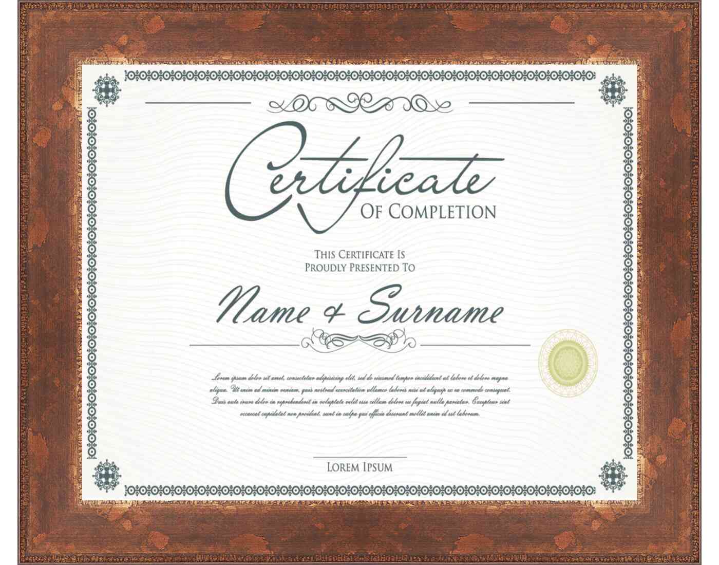 Antique Gold Frame for Certificates & Diplomas