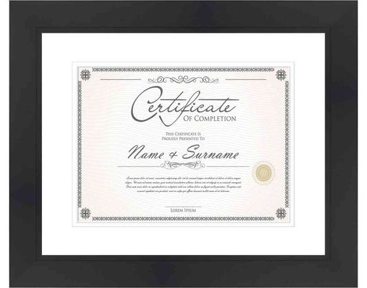 Black Frame for Certificates & Diplomas