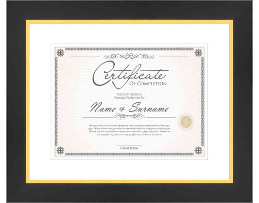 Black Frame for Certificates & Diplomas