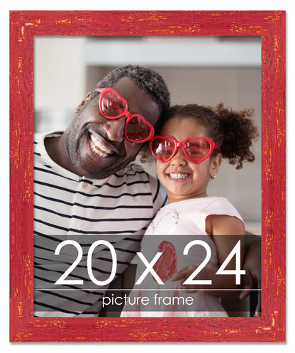 Shabby Chic Red Wood Picture Frame