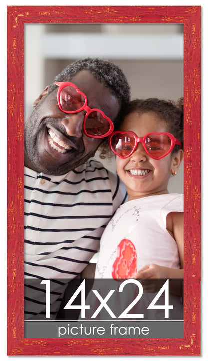 Shabby Chic Red Wood Picture Frame