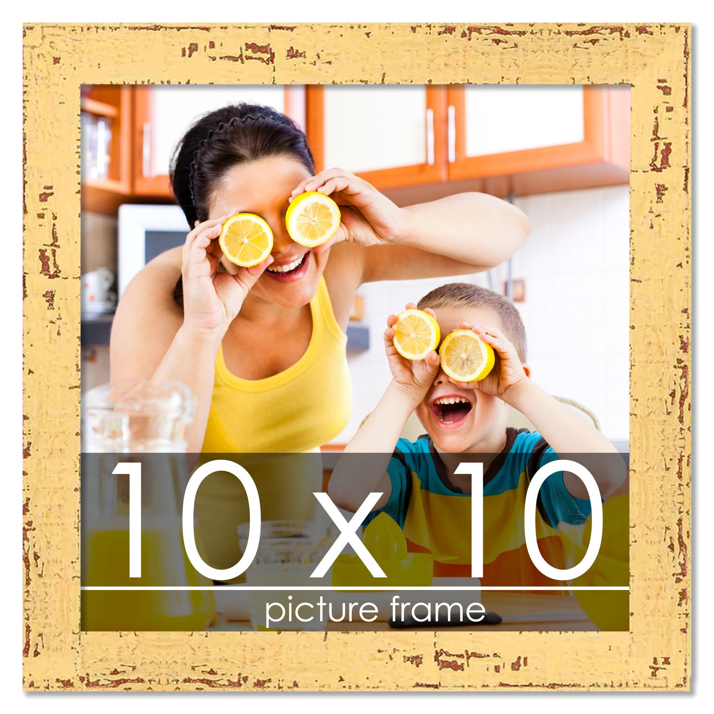 Shabby Chic Yellow Wood Picture Frame