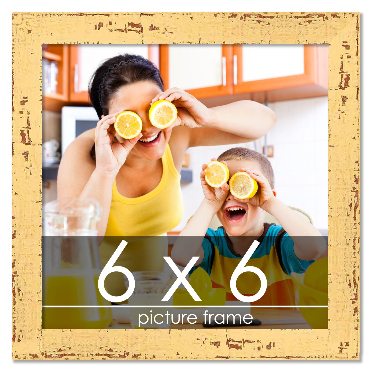 Shabby Chic Yellow Wood Picture Frame