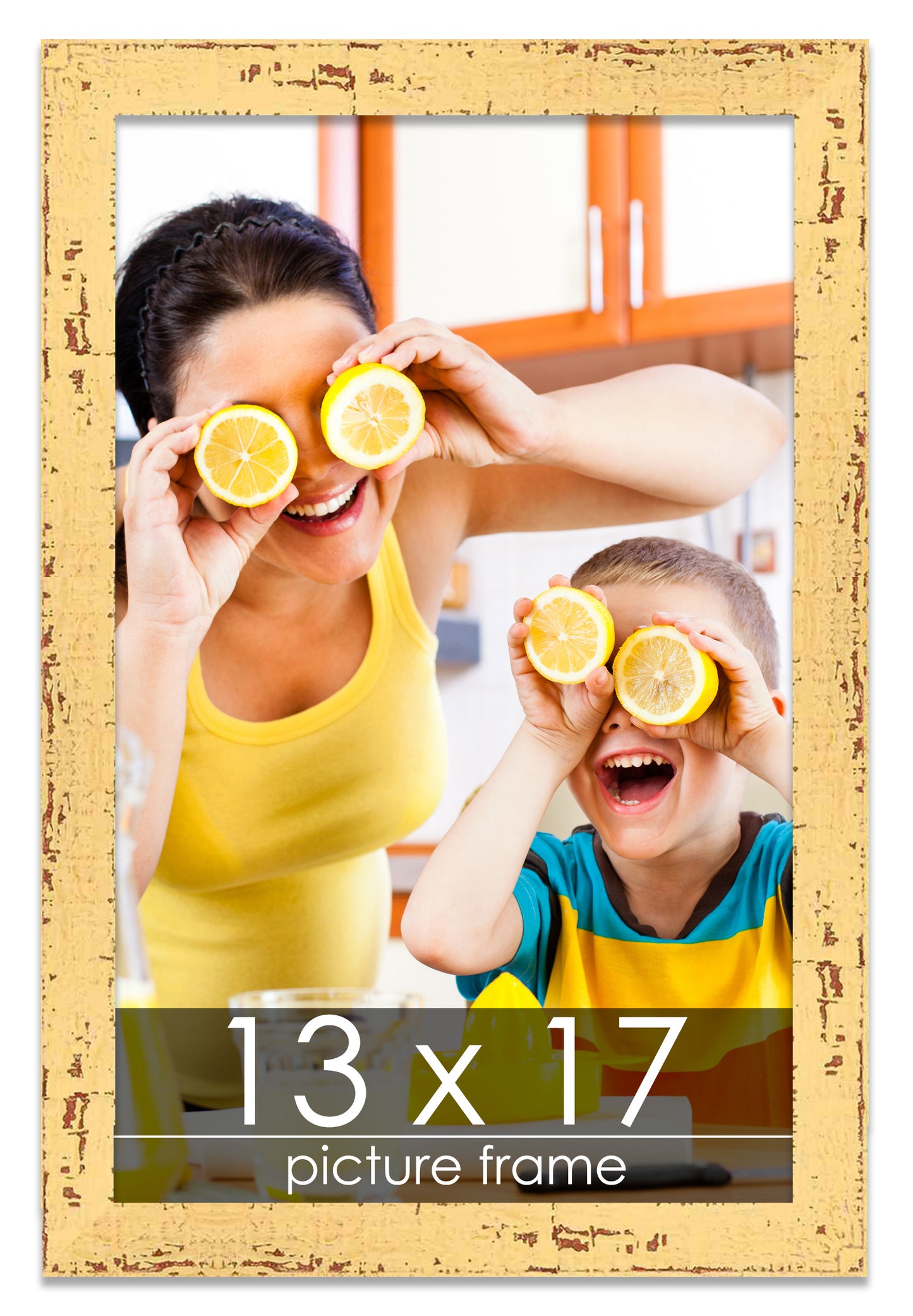 Shabby Chic Yellow Wood Picture Frame