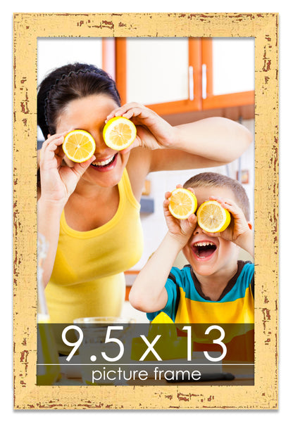 Shabby Chic Yellow Wood Picture Frame