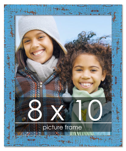 Shabby Chic Blue Wood Picture Frame