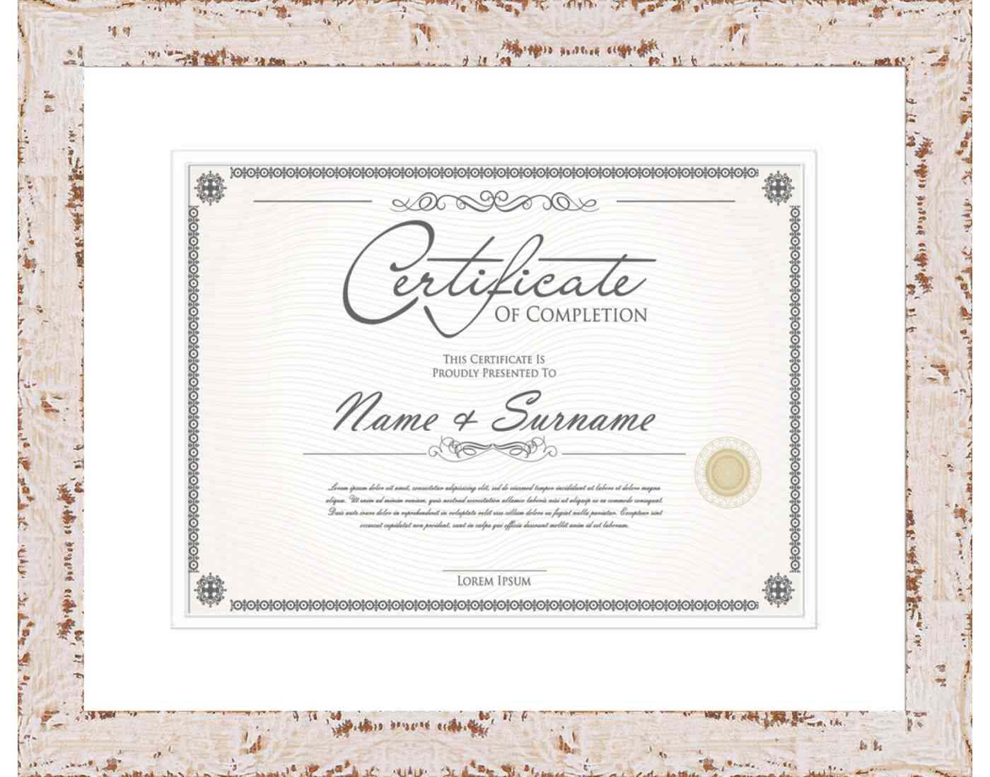 White Frame for Certificates & Diplomas
