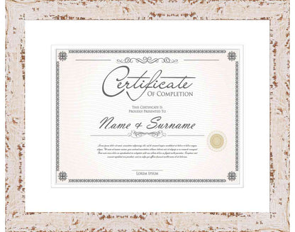 White Frame for Certificates & Diplomas
