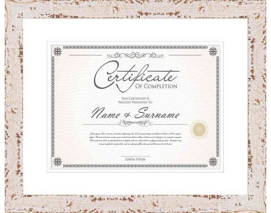 White Frame for Certificates & Diplomas