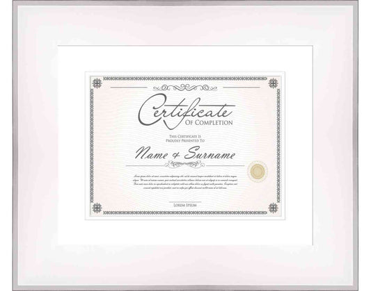 White Frame for Certificates & Diplomas