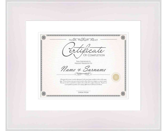 White Frame for Certificates & Diplomas