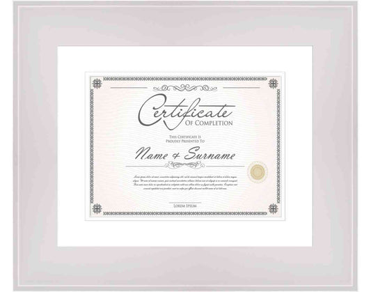 White Frame for Certificates & Diplomas