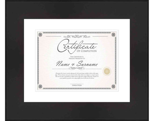 Black Frame for Certificates & Diplomas