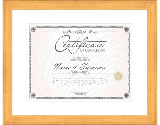 Gold Frame for Certificates & Diplomas