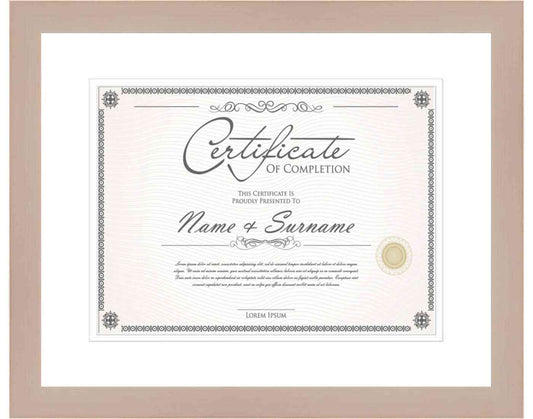 White Washed Frame for Certificates & Diplomas