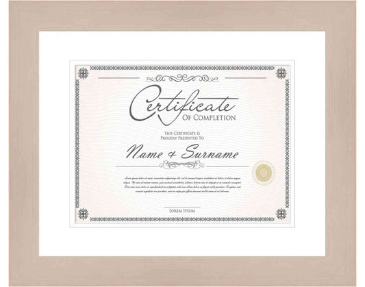 White Washed Frame for Certificates & Diplomas