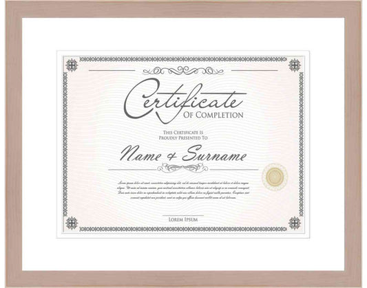 White Washed Frame for Certificates & Diplomas