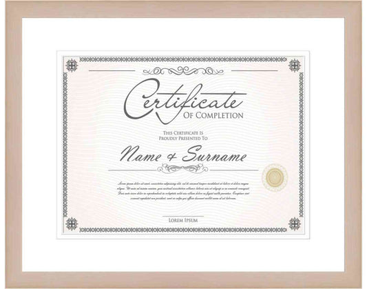 White Washed Frame for Certificates & Diplomas