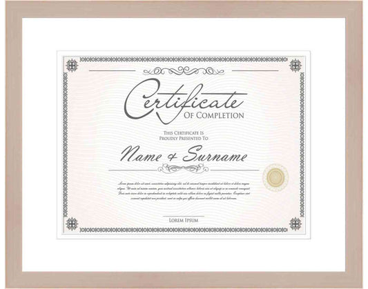 White Washed Frame for Certificates & Diplomas