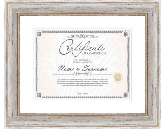 White Frame for Certificates & Diplomas