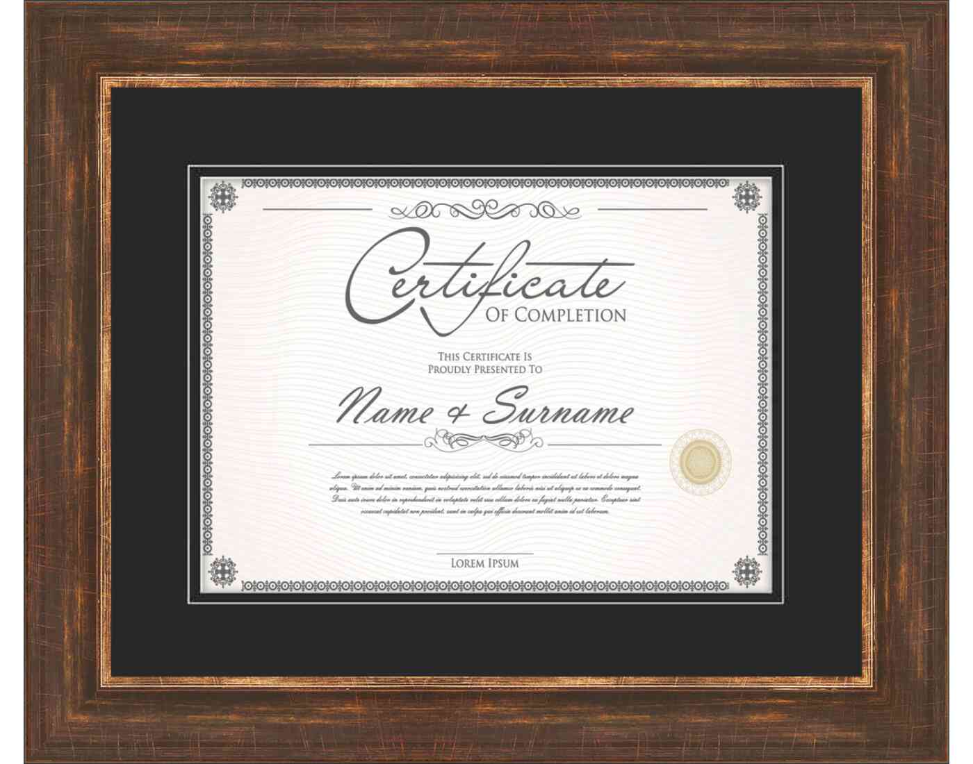 Gold Frame for Certificates & Diplomas