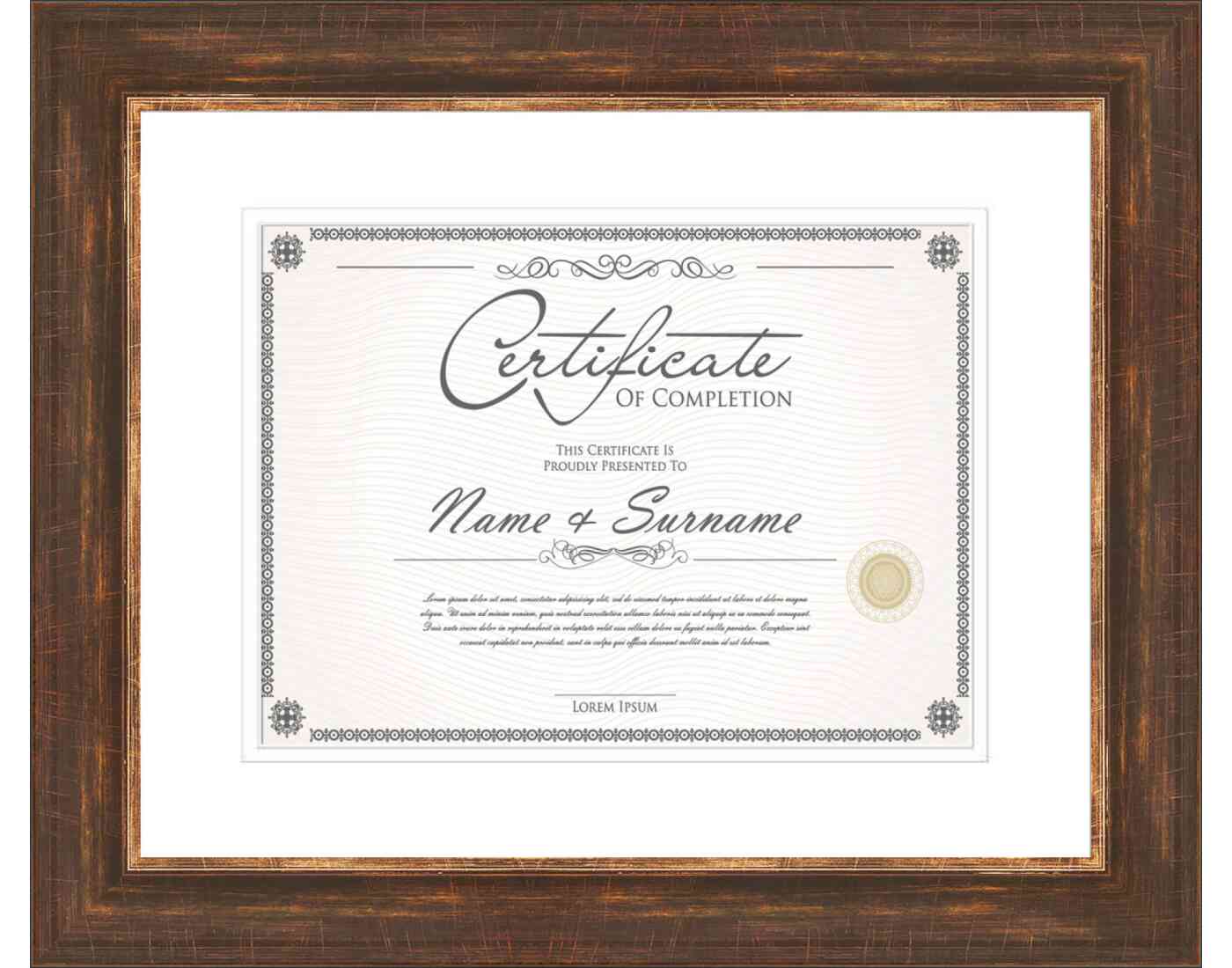 Gold Frame for Certificates & Diplomas