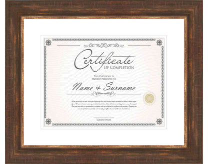 Gold Frame for Certificates & Diplomas