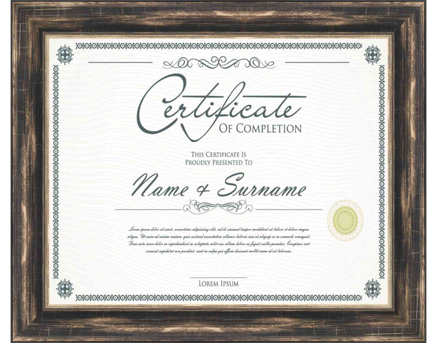 Pewter Frame for Certificates & Diplomas
