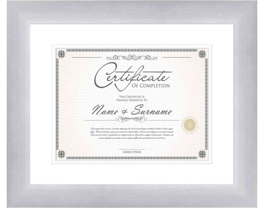 Silver Frame for Certificates & Diplomas