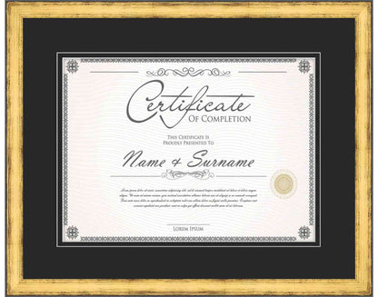Gold Frame for Certificates & Diplomas