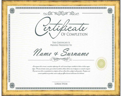 Gold Frame for Certificates & Diplomas